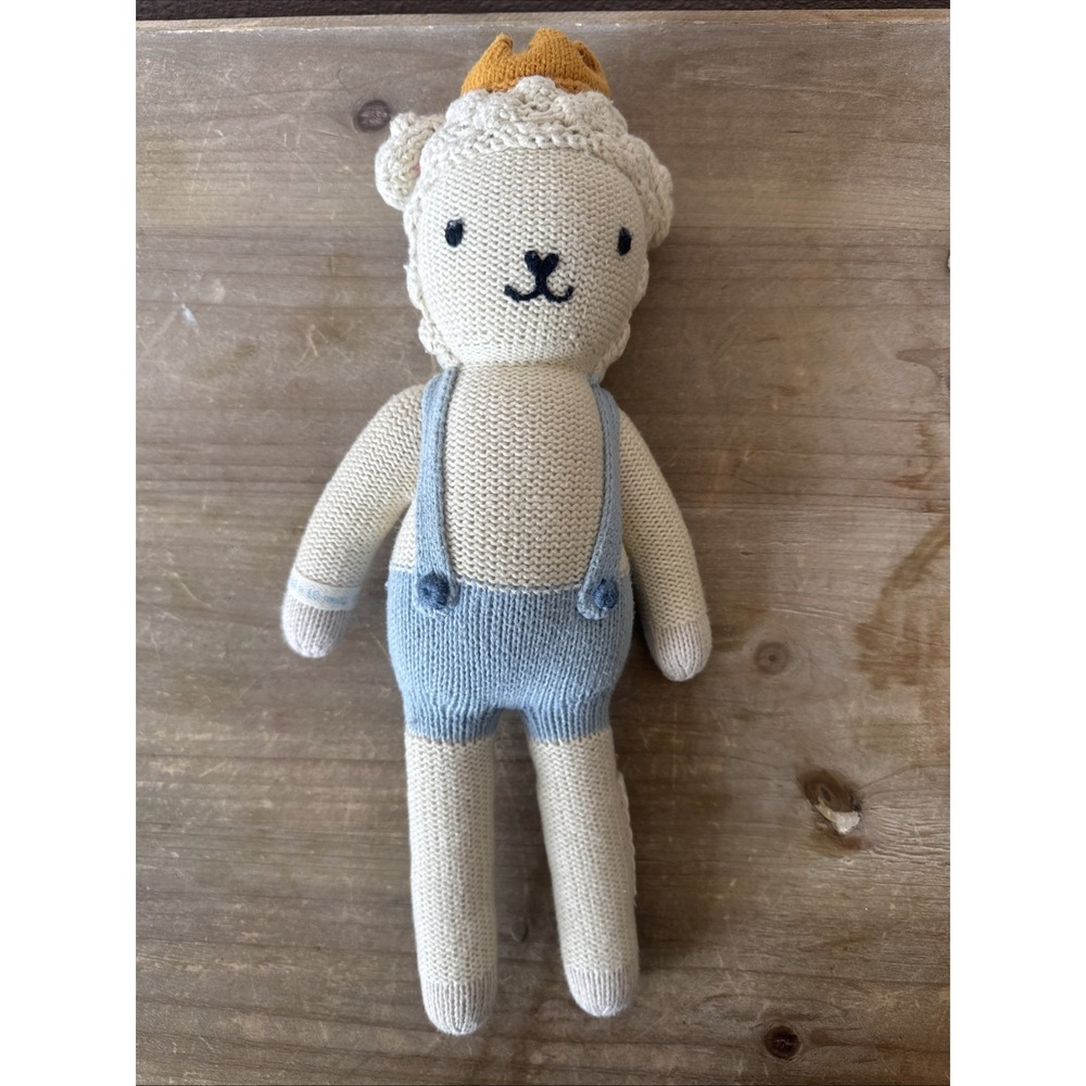 CUDDLE + KIND SEBASTIAN THE LAMB / SHEEP HANDMADE STUFFED PLUSH TOY KNIT 14" - Picture 2 of 5